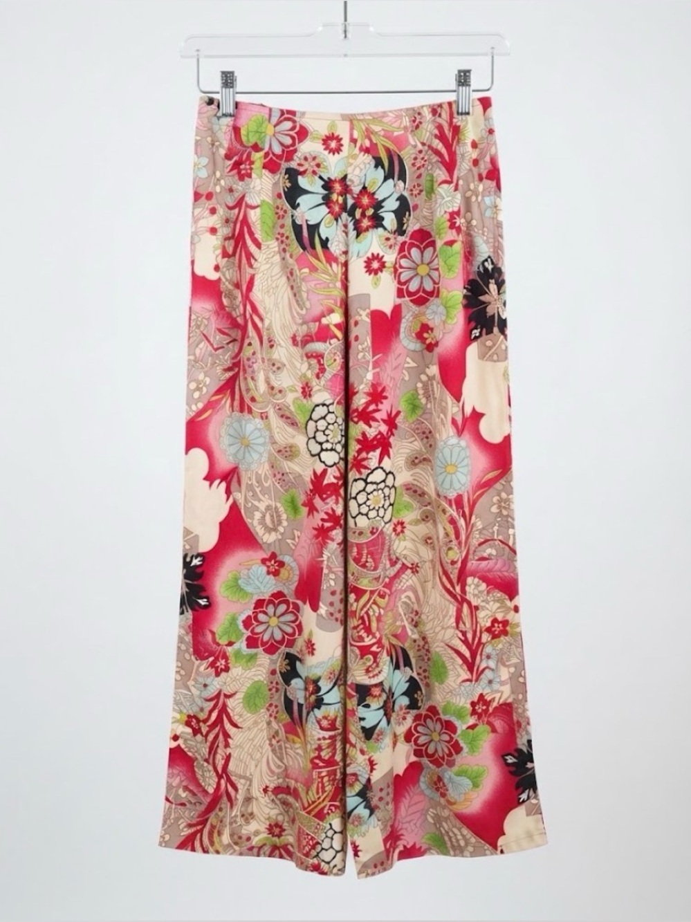 Vintage-Inspired Globe Trotter Clothing of Bali Floral Wide Leg Rayon Pants